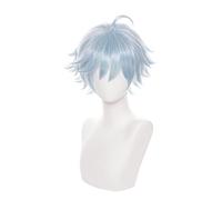 Chongyun Perruque de cosplay Genshin Impact Chong Yun Bleu clair Cheveux synthétiques courts Perruques Halloween Carnaval Fête Jeu de rôle