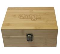 CHONGZ Boîte à rouler XL en bambou 21 cm x 16,5 cm x 9 cm