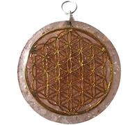 CHONIT Pendentif orgonite en cristal avec symbole fleur de vie, collier et sac, pendentif de protection, pendentif Reiki, grande pierre de cristal pour femme et homme, Normal, Gemme, orgonite