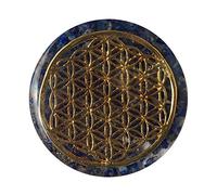 CHONIT Pendentif orgonite en cristal avec symbole fleur de vie, collier et sac, pendentif de protection, pendentif Reiki, grande pierre de cristal pour femme et homme, Normal, Gemme, orgonite