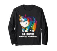 Chonk Cat Humour Oh Lawd He Comin Funny Fat Kitty Art Manche Longue