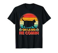 Chonk Cat Oh Lawd He Comin Chunky Kitty Mème Humour Art T-Shirt