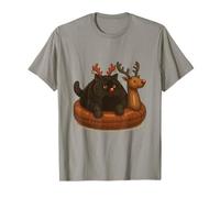 Chonky Renne Chat Amusant Noël Art T-Shirt