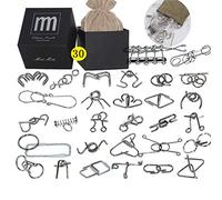 Chonor 30 Pièces Mini Casse-tête en Métal Fil Puzzle Ensemble, IQ Test Mental Jeu Logique Éducatif Intelligence Jouet Classique Cadeau pour Adultes et Enfants