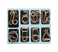 Chonor 8 Pièces Mini Casse-tête en Métal Fil Puzzle Ensemble, IQ Test Mental Jeu Logique Éducatif Intelligence Jouet Classique Cadeau pour Adultes et Enfants