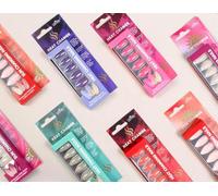 Chonor Faux Ongles 4-en-1 à Changement de Couleur - 96 Pièces Forme Amande (Thermochromiques) avec Autocollants - Design Minimaliste Nude