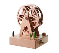 Chonor Scénarios Innovants Boîte à Musique en Bois, Premier Boîte à Musique Créatif Main Manivelle Boîte Décorative en Bois Cadeau et Décorations Idée pour Anniversaire, Noël - Grande Roue