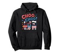 Choo Cute Train 4th July Toddler Boy Drapeau Américain Patriotique Sweat à Capuche