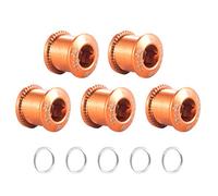 Chooee Lot de 5 boulons à double couronne pour vélo, M8 Couronne de vis pour VTT/vélo de route, orange