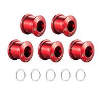 Chooee Lot de 5 vis pour vélo simple / double boulons de course, M8, pour VTT/vélo de route, rouge