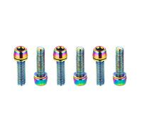 Chooee Lot de 6 boulons pour guidon de vélo, M5 x 18 mm, pour VTT / vélo de route, arc-en-ciel