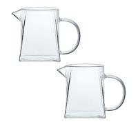 CHOOLD Lot de 2 pots à crème à fond carré en verre transparent pour café, lait, pichet de service, pichet à sauce, cruche à lait pour cuisine 325 ml