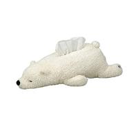 Choold Super Doux en Peluche Ours Polaire Boîte à mouchoirs Housse Cute Support pour Rouleau de Papier Serviette Box pour Voiture Maison de Salle de Bain de Cuisine Bureau (Blanc Marron Rose) Blanc