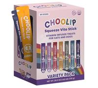 Choolip Squeeze Vita Stick Friandises à lécher pour chiens et chats 49 barres variées de soutien avec multivitamines essentielles Pâte douce et savoureuse pour toutes les étapes de la vie