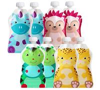 ChooMee Gourdes Réutilisables Bébé & Tout-Petit | Sans BPA | Pochette Rechargeable pour Compotes, Purées & Yaourts | Double Fermeture, Large Ouverture | 8 pcs 5 oz SnakPack FreshSquad