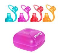 ChooMee SoftSip Bec + Boîte de Voyage Rose | Embout Anti-Fuite pour Les Tout-Petits | Protège-gencives | sans BPA | pièces - Orange Aqau, Rouge Violet