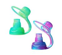 ChooMee SoftSip bec pour gourde alimentaire | Anti-fuite | Protège les gencives | Diversification bébé | Suceur en silicone réutilisable pour les tout-petits | 2 pièces - Vert Violet Swirl