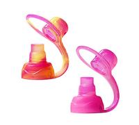 ChooMee SoftSip bec pour gourde alimentaire | Anti-fuite | Protège les gencives | Diversification bébé | Suceur en silicone réutilisable pour les tout-petits | 2 pièces -Jaune Rose Swirl