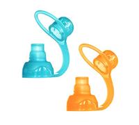 ChooMee SoftSip Food Pouch Tops | 100% Silicone | 2 CT | Orange Aqua