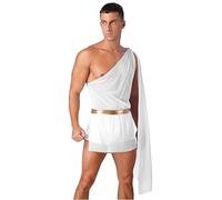 Choomomo Homme Déguisement Costume Toge Grecque Asymétrique Jupe Romaine Antiquité Cosplay Gladiateur Halloween Carnaval Fête Clubwear S-3XL A Blanc XL