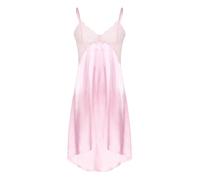 Choomomo Homme Robe de Nuit Sissy Lingerie & String Ficelle Ensemble Pyjama Nuisette Légère Transparent Dessous Chambre V Col Tenue Travestie Sleepwear M-XXL Rose C M