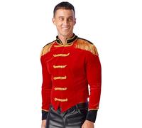 Choomomo Homme Uniforme Fanfare Parade Frangée Costume Cirque Ringmaster Manche Longue Vetse Manteau Blouse Danse Déguisement Cosplay Halloween Carnaval S-3XL Rouge B L