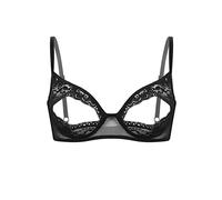 Choomomo Soutien-Gorge Sein Nu Redresse-Sein Femme Dentelle Transparent Brassière Bra Sein Nu Harnais sous-vêtement Lingerie Coquine Bralette S-5XL Noir L