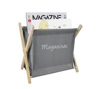 Choonjin Porte Revue Bois, Pliable Porte-Magazines et Porte-Journaux, avec du Tissu, 30 × 20 × 30 cm Gris Porte Livre, Porte Magazine Debout, pour Bureau, Maison et Salon