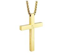 CHOOOICE Collier en acier inoxydable avec pendentif en forme de croix religieuse avec verset de la Bible - Bijoux de foi avec chaîne de 56 cm, Métal