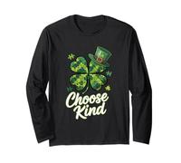 Choose Kind Puzzle Shamrock - Autism Awareness Irish Clover Manche Longue