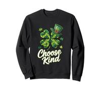 Choose Kind Puzzle Shamrock - Autism Awareness Irish Clover Sweatshirt
