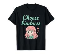 Choose Kindness Chibi Anime Kawaii Menthe Rose T-Shirt