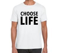 Choose Life T-shirt en coton imprimé avec logo pour homme Blanc, blanc, 3XL