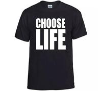Choose Life T-shirt imprimé fluo Wham George Michael Rave années 80 90 Unisexe - Femme, Noir-femelle, L