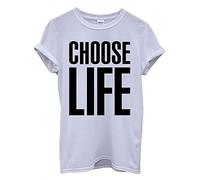 Mellor Design Choose Life T-shirt unisexe pour homme et femme Motif geek des années 80, Blanc., M