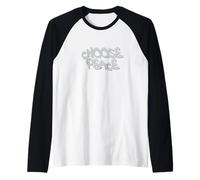 Choose Peace Minimal Quote Design Manche Raglan