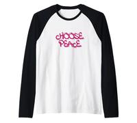 Choose Peace Minimal Quote Design Manche Raglan