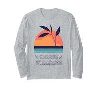 Choose Stillness Meditation Yoga Mindfulness Modern Clean Manche Longue