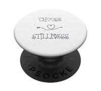 Choose Stillness Minimalist Heart Arrow Yoga Meditation Fun PopSockets PopGrip Adhésif