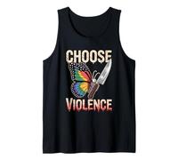 Choose Violence Couteau Papillon Humoristique Contraste Meme Insolite Débardeur