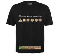 Choose Your Weapon (Choisis Ton Arme) - T-Shirt Hommes pour Geeks avec Slogan Motif en Bio Coton Manche Courte Col Rond, XL