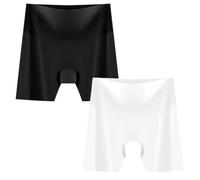 Choosemuc Culotte 3 en 1 en soie glacée pour femme - Taille haute - Contrôle du ventre - Soulève les hanches - Culotte anti-exposition, 2 pièces - 5, M-9XL
