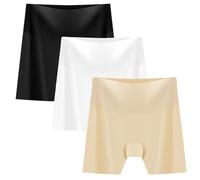 Choosemuc Culotte 3 en 1 en soie glacée pour femme - Taille haute - Contrôle du ventre - Soulève les hanches - Culotte anti-exposition, 3 pièces - 1, M-9XL