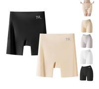 Choosemuc Culotte en soie glacée 7A pour femme - Contrôle du ventre - Taille haute - Soulève les fesses - Invisible - Sans joint - 3 en 1, 2 pièces - B, L