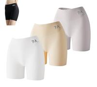 Choosemuc Ice Silk Culottes 3 en 1 pour femme Taille haute Levage des fesses Culotte de sécurité en soie glacée, 3 pièces - C, 3XL