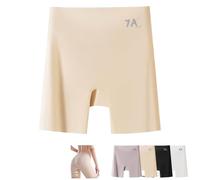 Choosemuc Sous-vêtements, culotte 3 en 1 invisible en soie glacée taille haute et rehaussant les fesses, culotte invisible 3 en 1 pour femme, chair, XXL