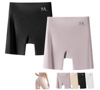Choosemuc Sous-vêtements, culotte 3 en 1 invisible en soie glacée taille haute et rehaussant les fesses, culotte invisible 3 en 1 pour femme, 2 pièces - E, L