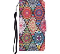 Chooseu Case For Iphone 15 Leather Case With Soft Silicone Wallet Shockproof Flip Case And Folio Pattern Stand Function For Girls Women Protective Cover For Iphone 15 ¿ Mandala