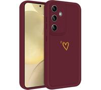 Chooseu Case For Samsung Galaxy A34 5g Silicone Case With Elegant Cute Love Pattern Soft Tpu Slim Case Cover For Girls, Women, Boys, Men, Shockproof, Soft Case ¿ Wine Red