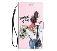ChoosEU Coque pour Oppo A53 / A53S / A33 / A32 2020 Cuir avec Silicone Souple Etui Portefeuille Antichoc Étui à Rabat et Folio Motif Fine Fonction Support pour Filles Femmes Homme Housse - Fille